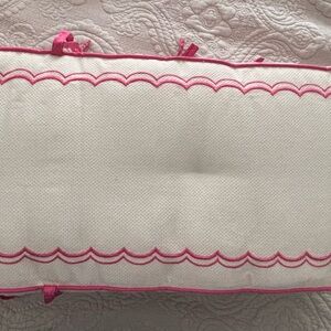 Pottery Barn Kids Harper Pink Crib Bumper EUC